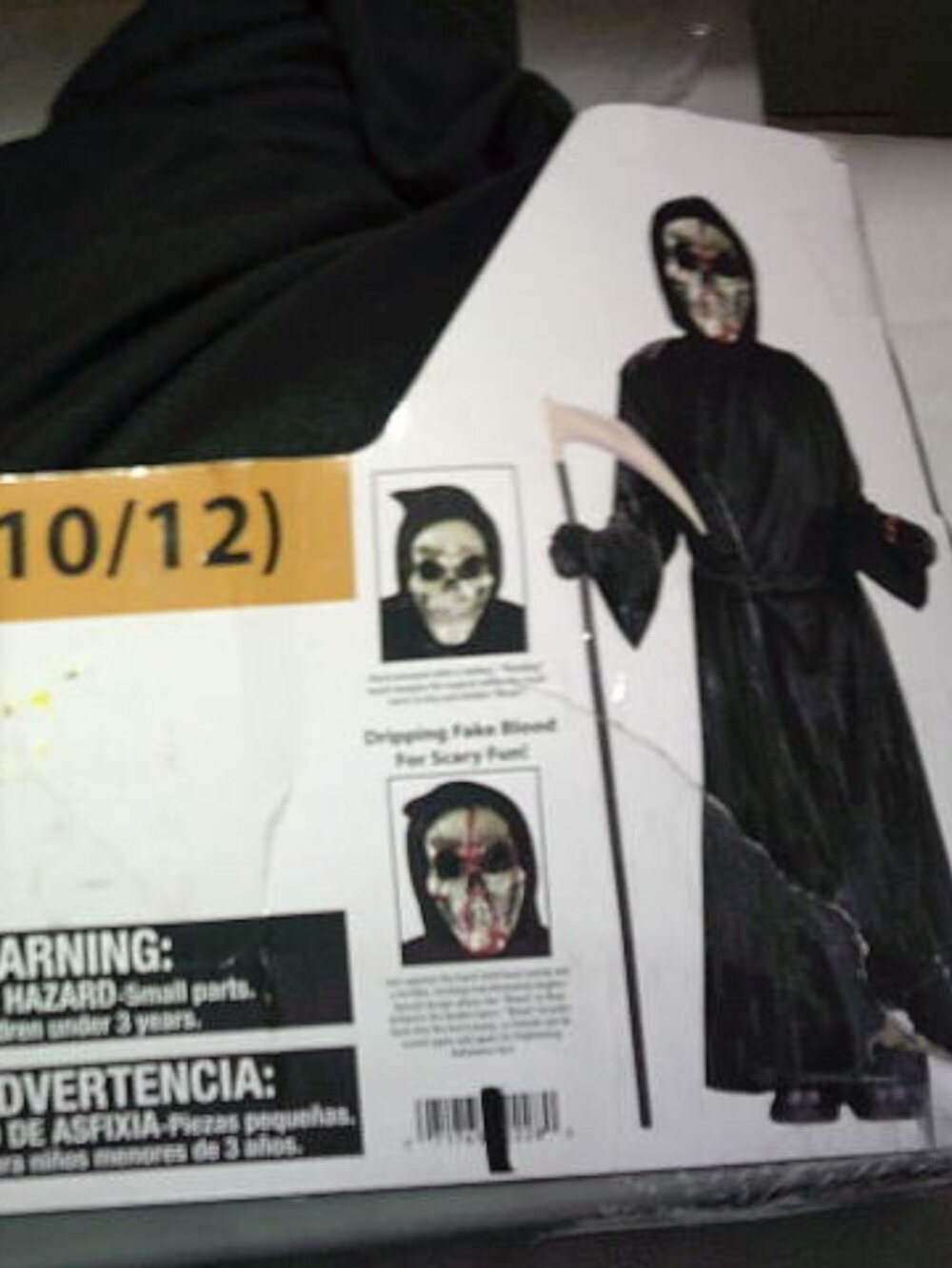 NEW BLEEDING GRIM REAPER BOYS SZ L 10/12 HALLOWEEN COSTUME FUN PUMPING BLOOD 🎃